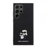 Karl Lagerfeld Samsung Galaxy S24 Ultra -suojakuori Saffiano Karl & Choupette Musta