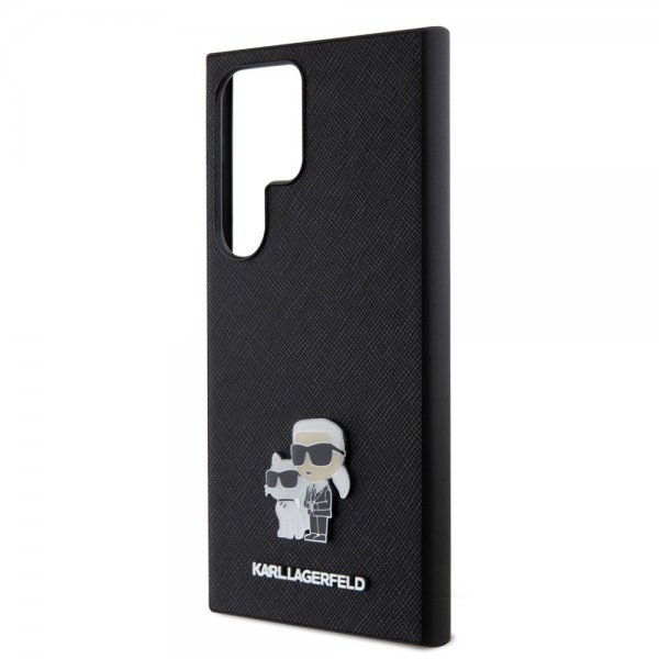Karl Lagerfeld Samsung Galaxy S24 Ultra -suojakuori Saffiano Karl & Choupette Musta