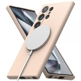 Ringke Samsung Galaxy S24 Ultra -silikonisuojakuori Magnetic Pink Sand