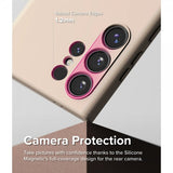 Ringke Samsung Galaxy S24 Ultra -silikonisuojakuori Magnetic Pink Sand