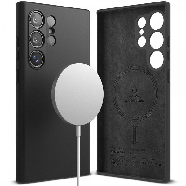 Ringke Samsung Galaxy S24 Ultra Silicone Magnetic -suojakuori, musta
