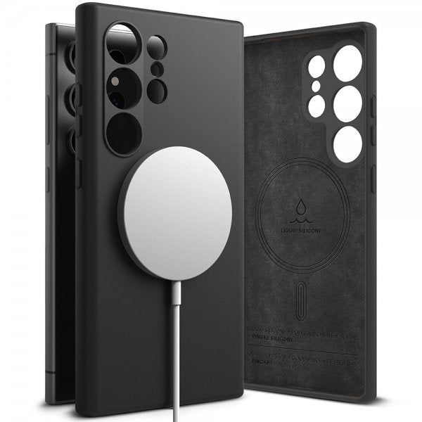 Ringke Samsung Galaxy S24 Ultra Silicone Magnetic -suojakuori, musta