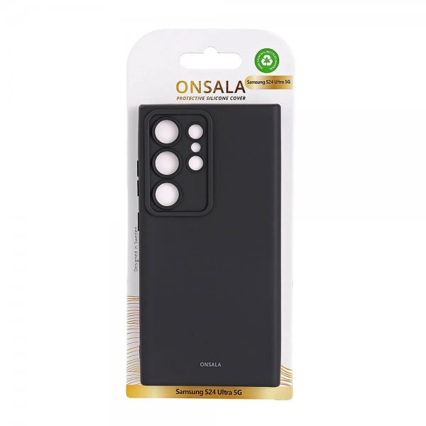 Onsala Samsung Galaxy S24 Ultra Silikonikuori Musta