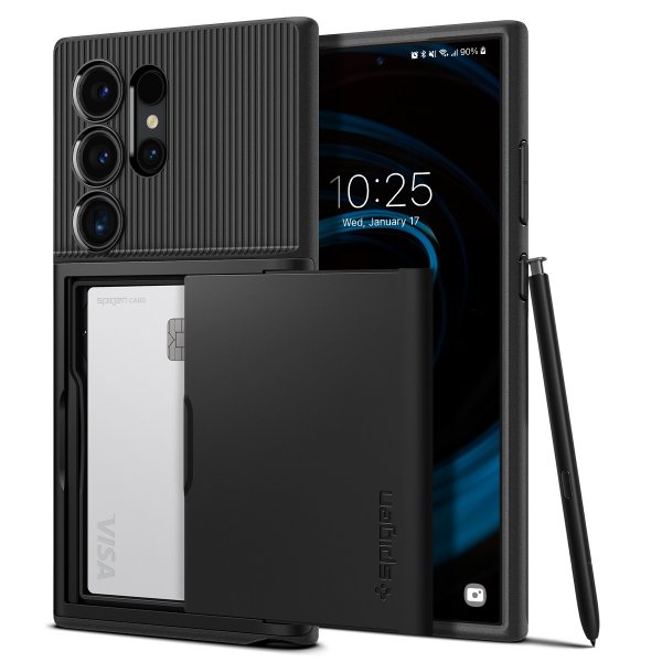 Spigen Samsung Galaxy S24 Ultra -suojakuori, Slim Armor CS, musta