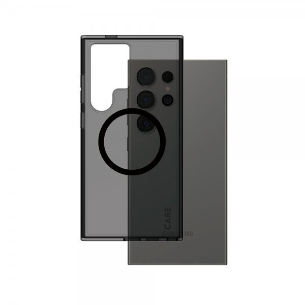 CARE by PanzerGlass Samsung Galaxy S24 Ultra -suojakuori Smokey MagSafe musta