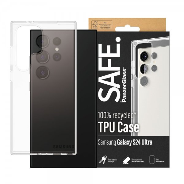 SAFE by PanzerGlass Samsung Galaxy S24 Ultra Kuori Pehmeä TPU-suojakuori Läpinäkyvä