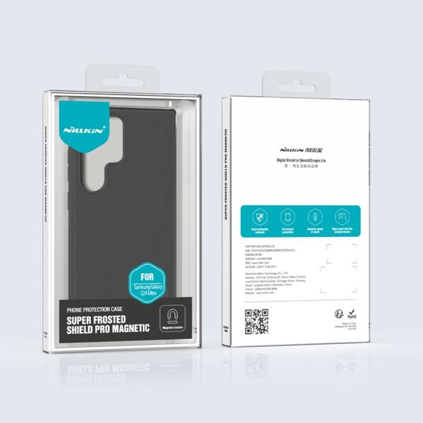 Nillkin Samsung Galaxy S24 Ultra Kuori Super Frosted Shield Pro MagSafe Musta