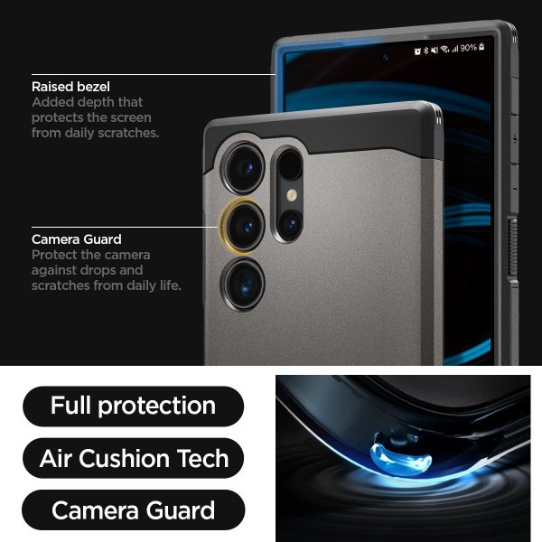 Spigen Samsung Galaxy S24 Ultra Tough Armor Suojakuori Gunmetal