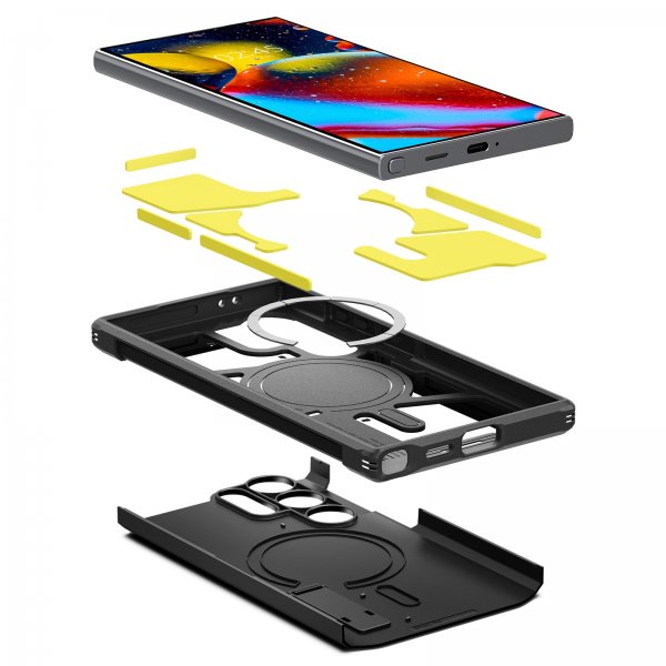 Spigen Samsung Galaxy S24 Ultra -suojakuori Tough Armor MagFit, musta