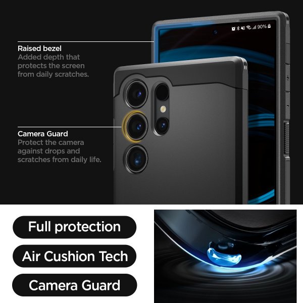 Spigen Samsung Galaxy S24 Ultra kuori Tough Armor Musta