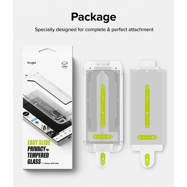 Ringke Samsung Galaxy S24 Ultra näytönsuoja Easy Slide Privacy, 2 kpl