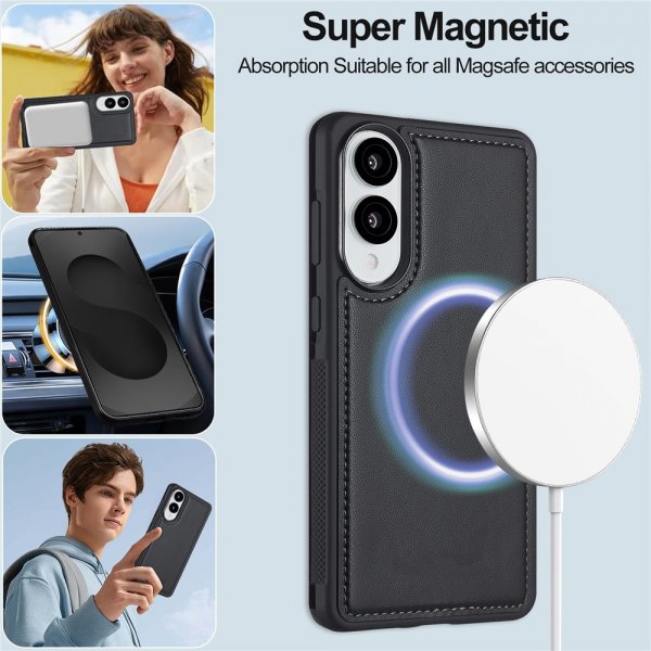 Nordic Covers Samsung Galaxy S25 Edge -kotelo irrotettavalla MagSafe-kuorella Raven Black