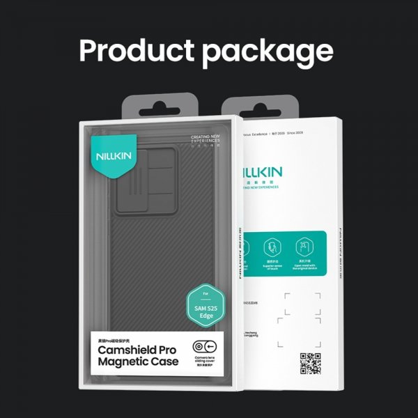 Nillkin Samsung Galaxy S25 Edge -suojakuori CamShield Pro MagSafe, musta