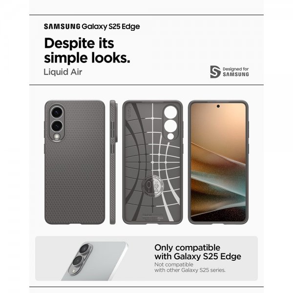Spigen Samsung Galaxy S25 Edge Kuori Liquid Air Marble Gray