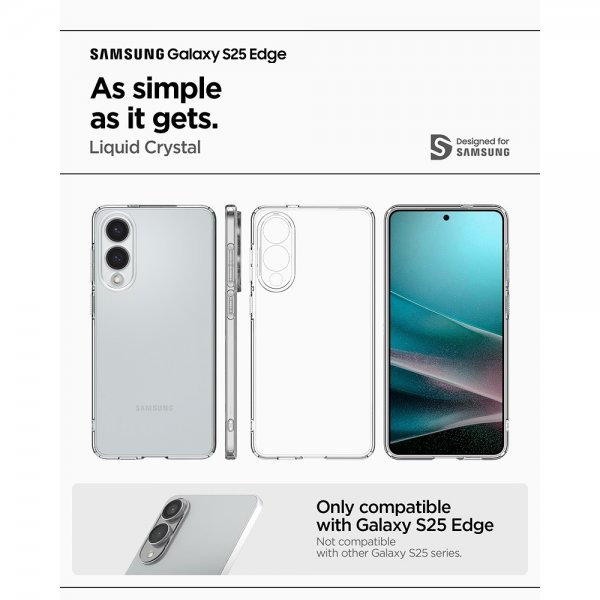 Spigen Samsung Galaxy S25 Edge Kotelo Liquid Crystal Läpinäkyvä