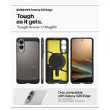 Spigen Samsung Galaxy S25 Edge -suojakuori Tough Armor MagFit Gunmetal