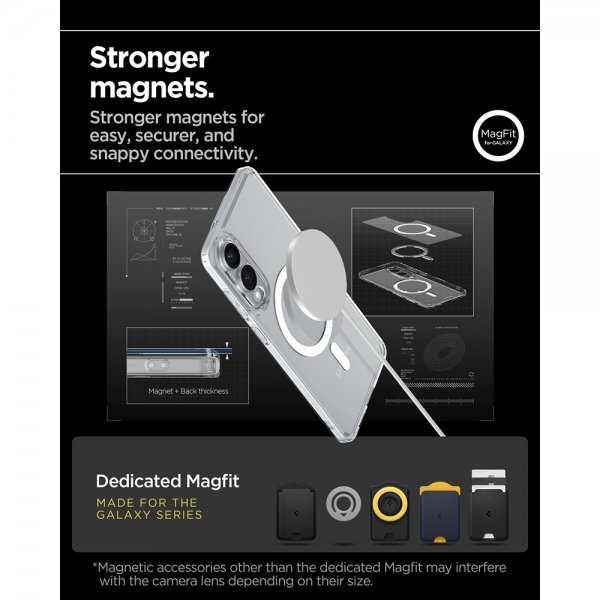 Spigen Samsung Galaxy S25 Edge Ultra Hybrid MagFit kirkas valkoinen kuori