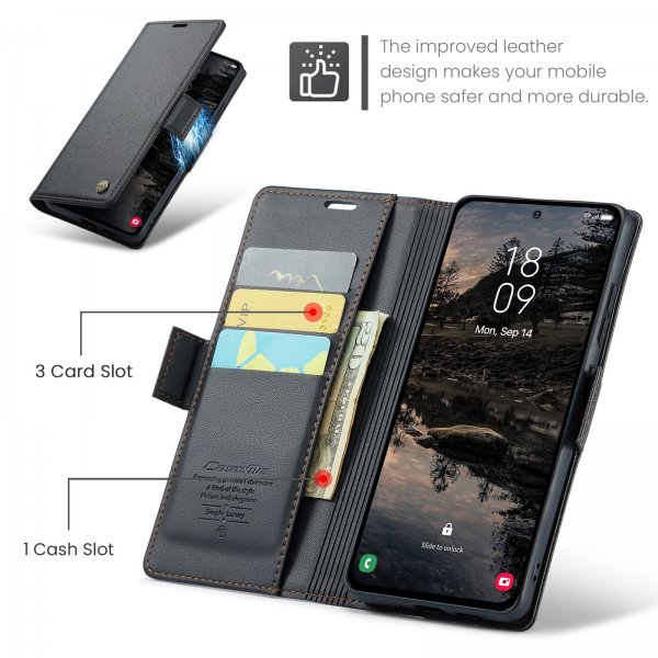 CaseMe Samsung Galaxy S25 FE Suojakotelo 023 Series Musta