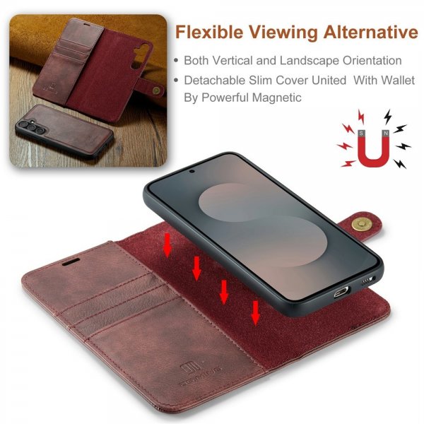 Dg.Ming Samsung Galaxy S25 FE Kotelo irrotettavalla kuorella Punainen