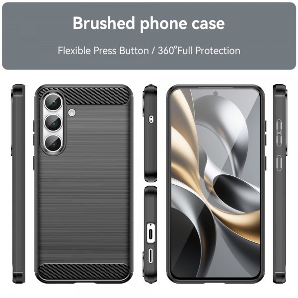 Samsung Galaxy S25 FE Kuori Harjattu hiilikuitukuvio musta