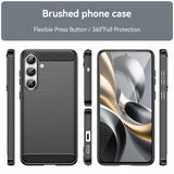 Samsung Galaxy S25 FE Kuori Harjattu hiilikuitukuvio musta