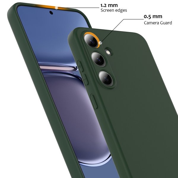 Samsung Galaxy S25 FE -kuori hihnalla, silikoninen MagSafe, tummanvihreä