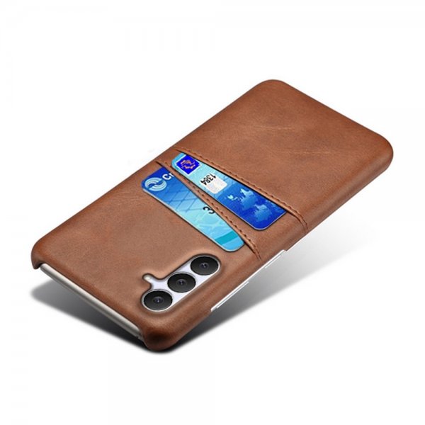 Samsung Galaxy S25 FE Suojakotelo, jossa kaksi korttipaikkaa, tummanruskea