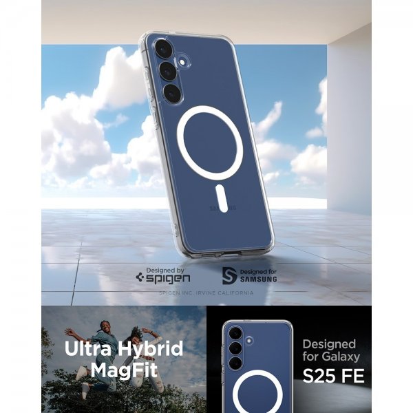 Spigen Samsung Galaxy S25 FE Kuori Ultra Hybrid MagFit Clear White