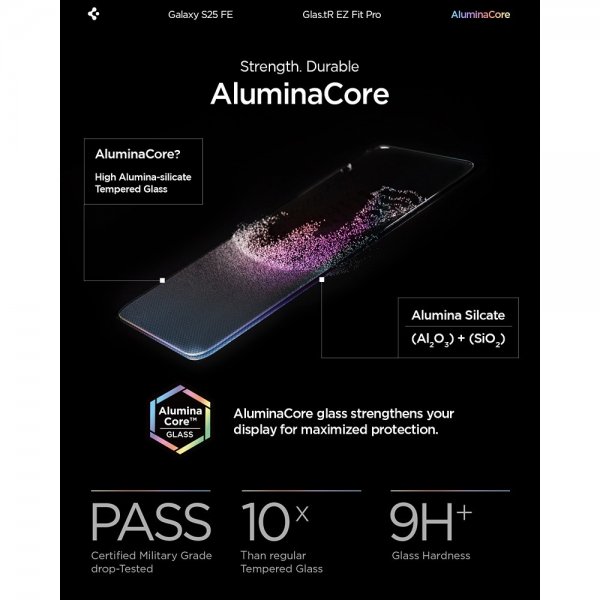 Spigen Samsung Galaxy S25 FE -näytönsuoja GLAS.tR EZ Fit Pro 2-pakkaus