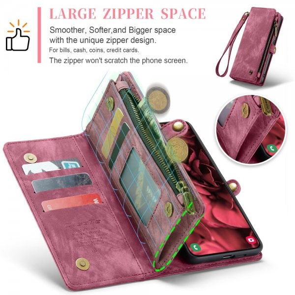 CaseMe Samsung Galaxy S25 -suojakotelo 008 Series, irrotettava kuori, punainen