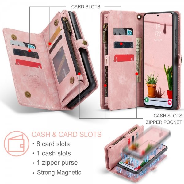 CaseMe Samsung Galaxy S25 -suojakotelo 008 Series, irrotettava kuori, vaaleanpunainen