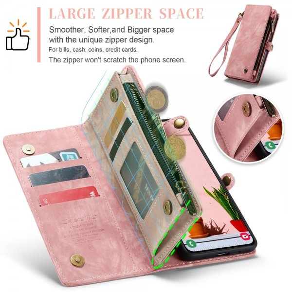CaseMe Samsung Galaxy S25 -suojakotelo 008 Series, irrotettava kuori, vaaleanpunainen
