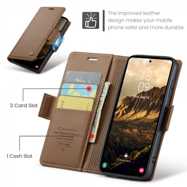 CaseMe Samsung Galaxy S24/S25 -kotelo 023 Series, ruskea