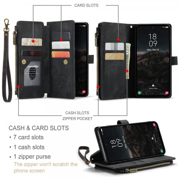 CaseMe Samsung Galaxy S24/S25 Kotelo C30-sarja Musta