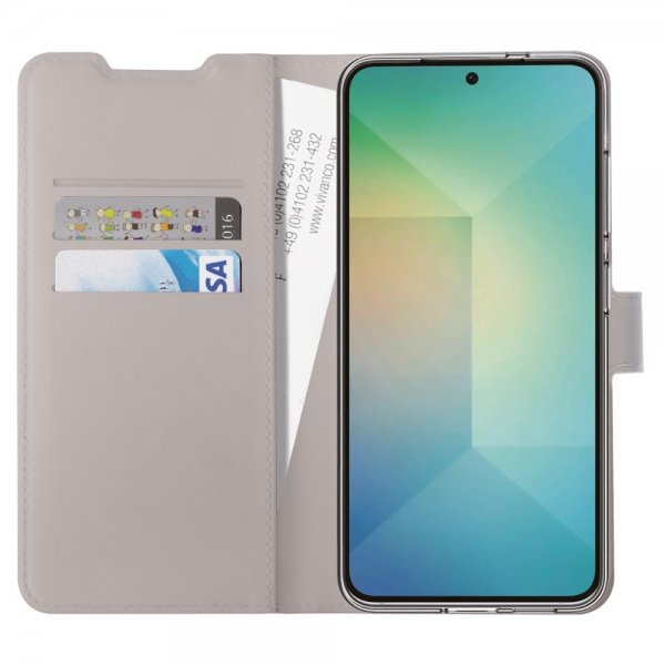 Vivanco Samsung Galaxy S25 -suojakotelo, Classic Wallet, greige