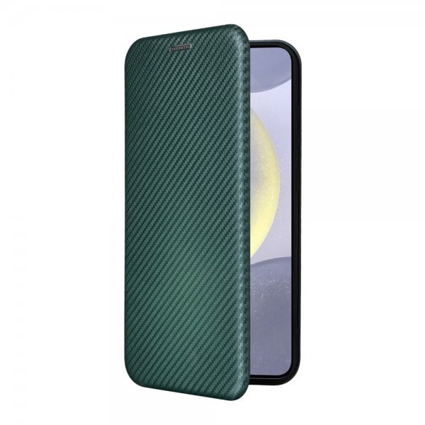 Samsung Galaxy S25 Kotelo Hiilikuitukuvio Vihreä