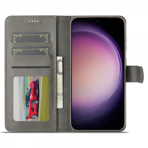 Lc.Imeeke Samsung Galaxy S25 Suojakotelo Korttipidikkeellä Jalustatoiminnolla Harmaa