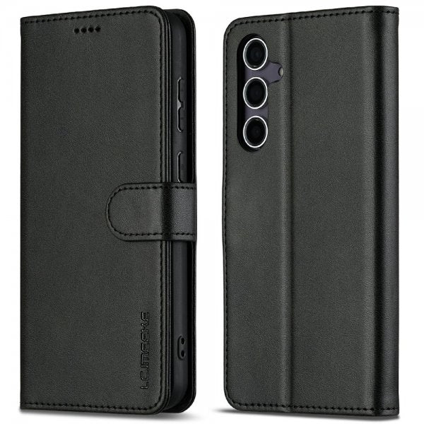 Lc.Imeeke Samsung Galaxy S25 Suojakotelo Korttipaikalla ja Jalustatoiminnolla Musta
