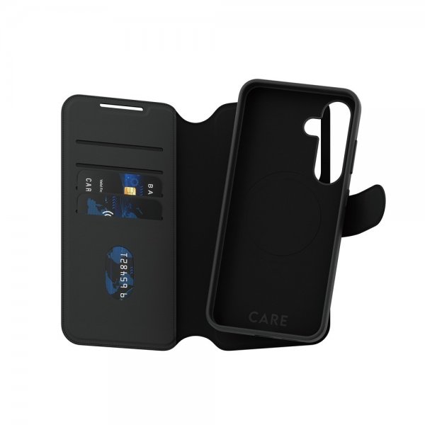 CARE by PanzerGlass Samsung Galaxy S25 Tango Two-in-One Wallet MagSafe -suojakuori, musta