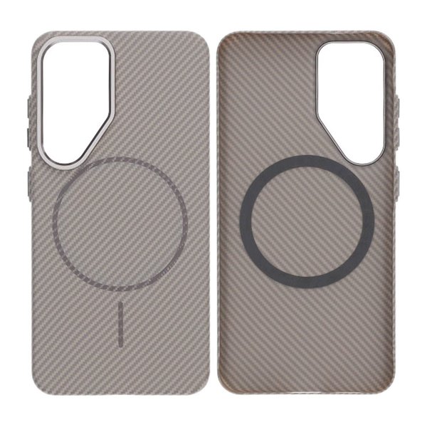 Samsung Galaxy S25 Kuori Hiilikuitukuvio MagSafe Harmaa