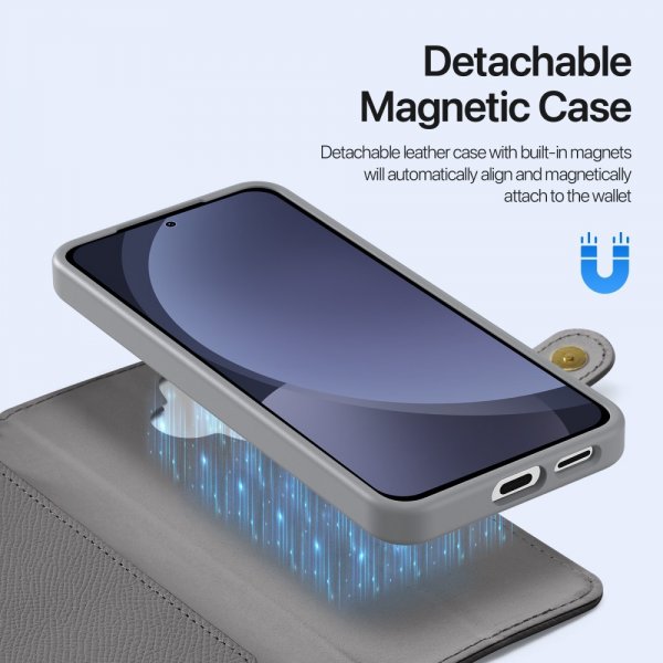 Dux Ducis Samsung Galaxy S25 Plus kotelo 2-in-1 Lawa Series MagSafe harmaa