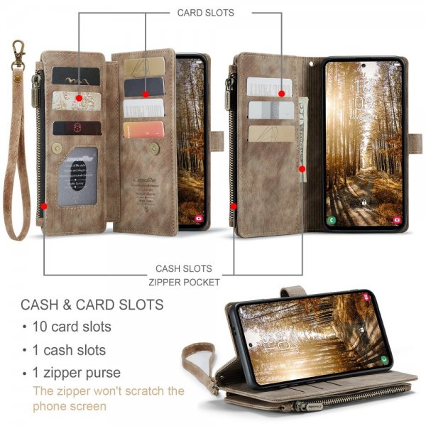 CaseMe Samsung Galaxy S24 Plus/S25 Plus C30 Series Kotelo, Ruskea