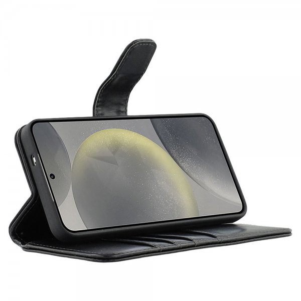 Nordic Covers Samsung Galaxy S24 Plus/Galaxy S25 Plus Essential Leather Raven Black -kotelo