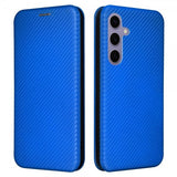 Samsung Galaxy S25 Plus hiilikuitukuvioinen suojakuori, sininen