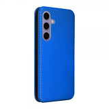 Samsung Galaxy S25 Plus hiilikuitukuvioinen suojakuori, sininen