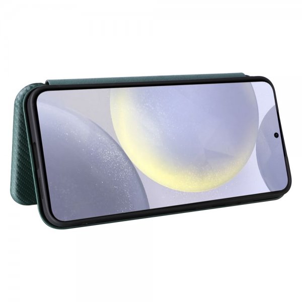 Samsung Galaxy S25 Plus -suojakuori, hiilikuitukuvioitu, vihreä