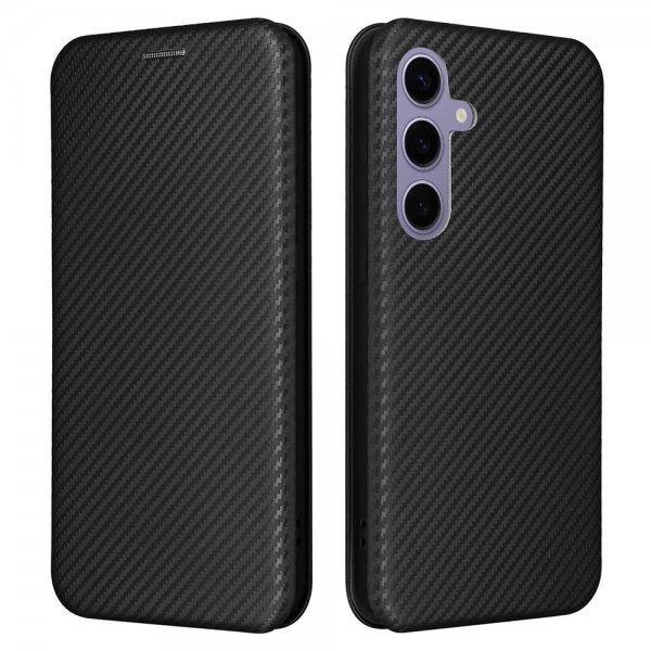 Samsung Galaxy S25 Plus hiilikuitukuvioitu suojakuori musta