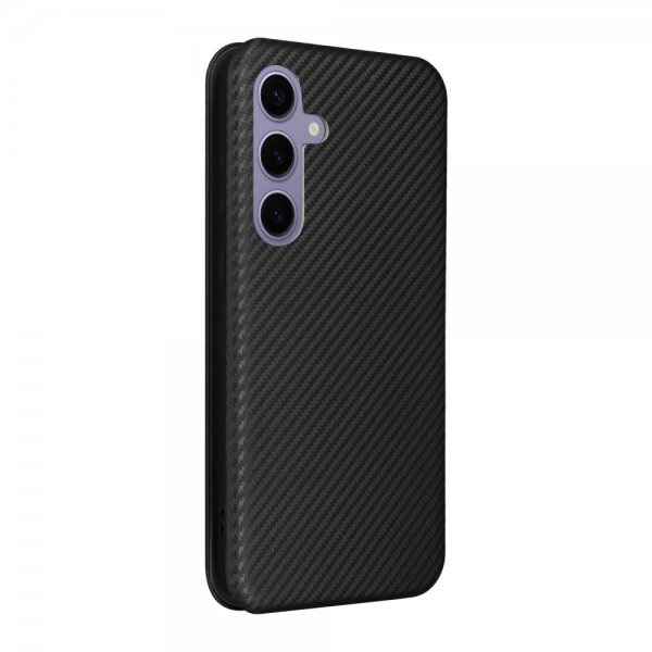 Samsung Galaxy S25 Plus hiilikuitukuvioitu suojakuori musta