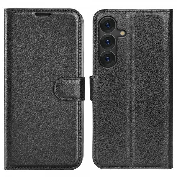 Samsung Galaxy S25 Plus Litsi-nahkakuori Musta