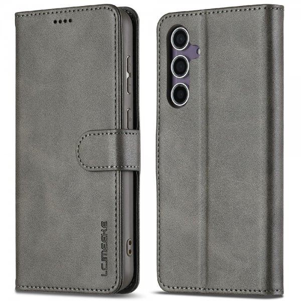 Lc.Imeeke Samsung Galaxy S25 Plus -suojakotelo korttipaikalla ja jalustatoiminnolla, harmaa